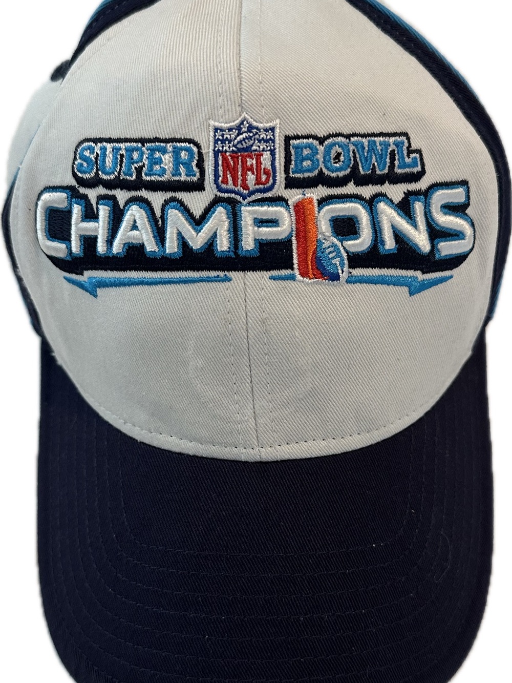 NFL Super Bowl Champions Embroidered Cap White Navy